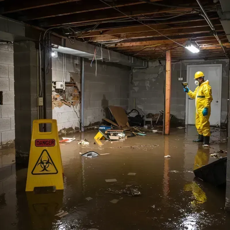 Flooded Basement Electrical Hazard in North Aurora, IL Property